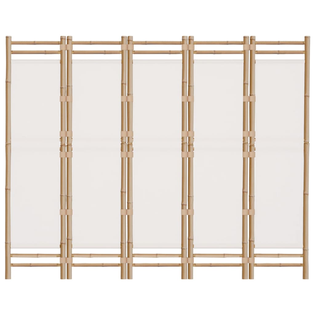 8720845600648_g_en_hd_2 vidaXL Folding 5-Panel Room Divider 200 cm Bamboo and Canvas - Image 4