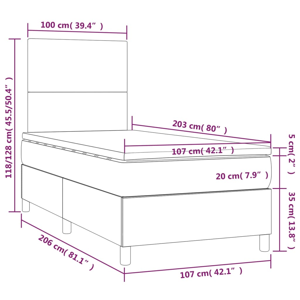 8720845602192_g_en_hd_5 vidaXL Box Spring Bed with Mattress Dark Grey 106x203 cm King Single Size Fabric - Image 7