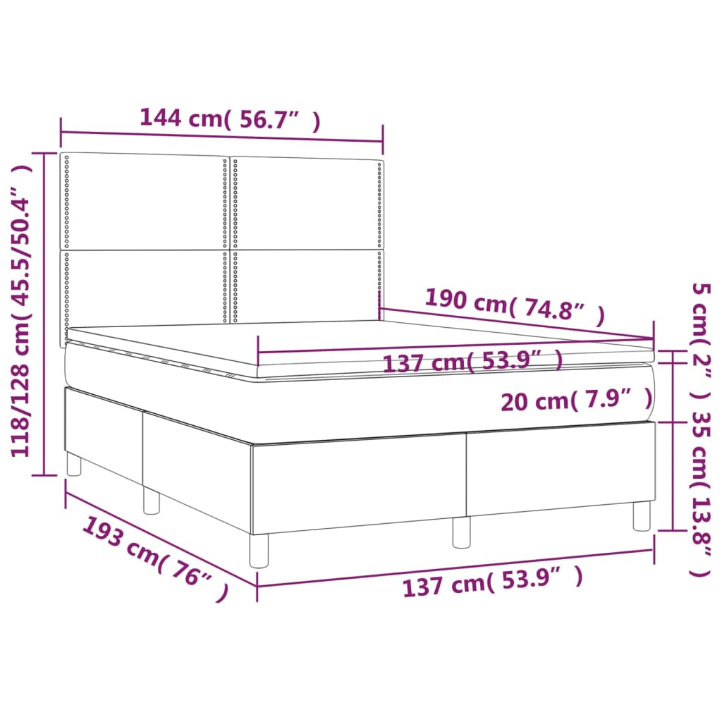 8720845602208_g_en_hd_5 vidaXL Box Spring Bed with Mattress Dark Grey 137x187 cm Double Size Fabric - Image 7