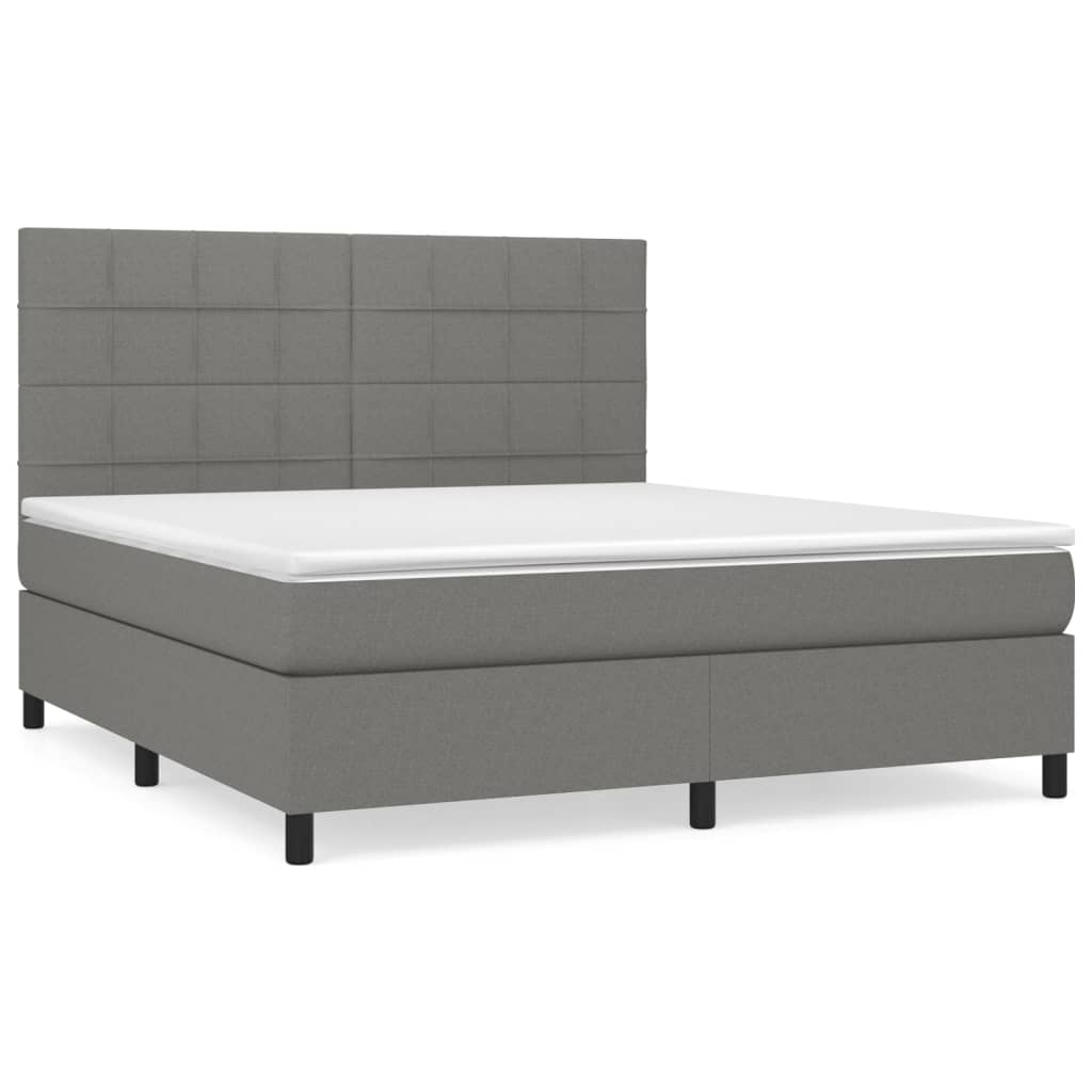 8720845602246_a_en_hd_1 vidaXL Box Spring Bed with Mattress Dark Grey 153x203 cm Queen Size Fabric - Image 2