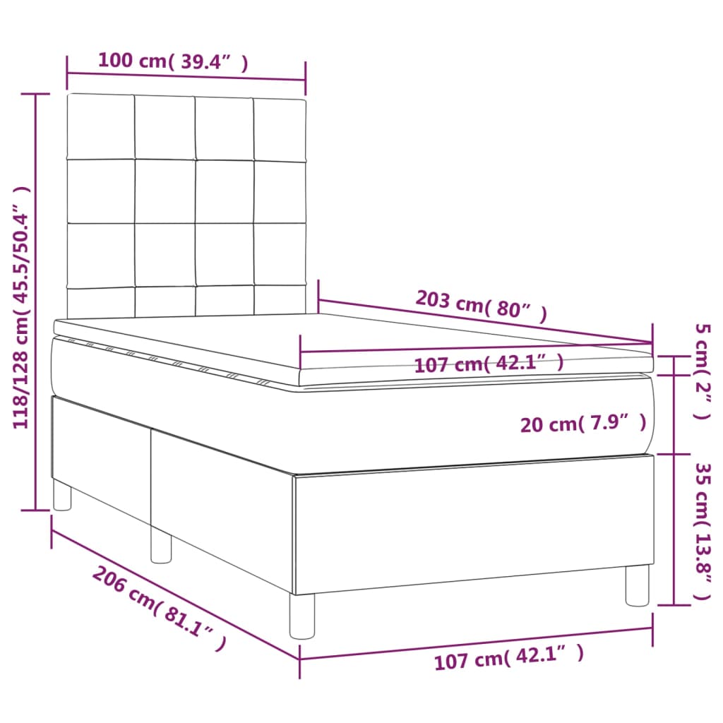 8720845602253_g_en_hd_5 vidaXL Box Spring Bed with Mattress Dark Grey 106x203 cm King Single Size Fabric - Image 7