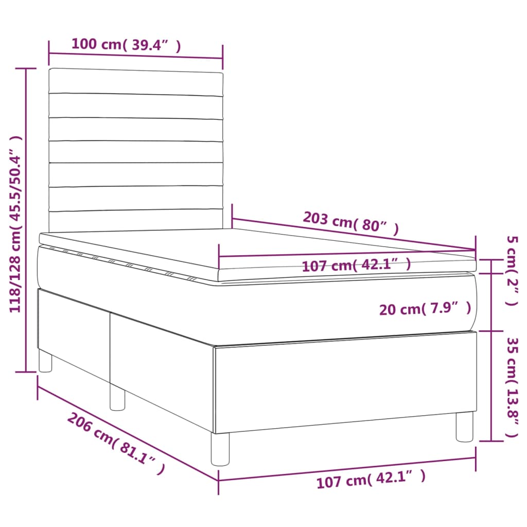 8720845602284_g_en_hd_5 vidaXL Box Spring Bed with Mattress Dark Grey 106x203 cm King Single Size Fabric - Image 7