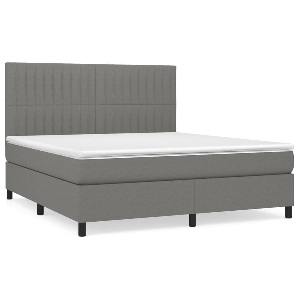 8720845602307_a_en_hd_1 vidaXL Box Spring Bed with Mattress Dark Grey 153x203 cm Queen Size Fabric - Image 2