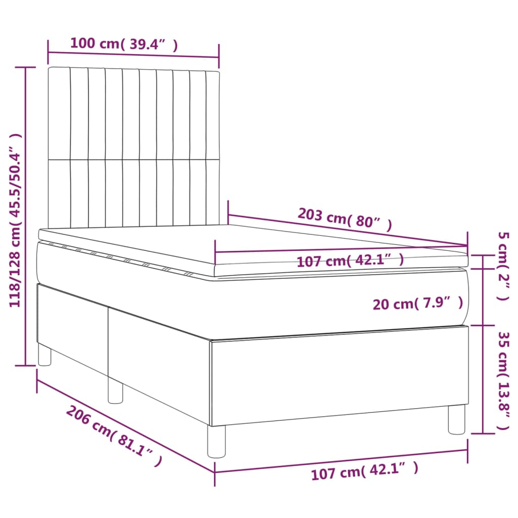 8720845602314_g_en_hd_5 vidaXL Box Spring Bed with Mattress Dark Grey 106x203 cm King Single Size Fabric - Image 7