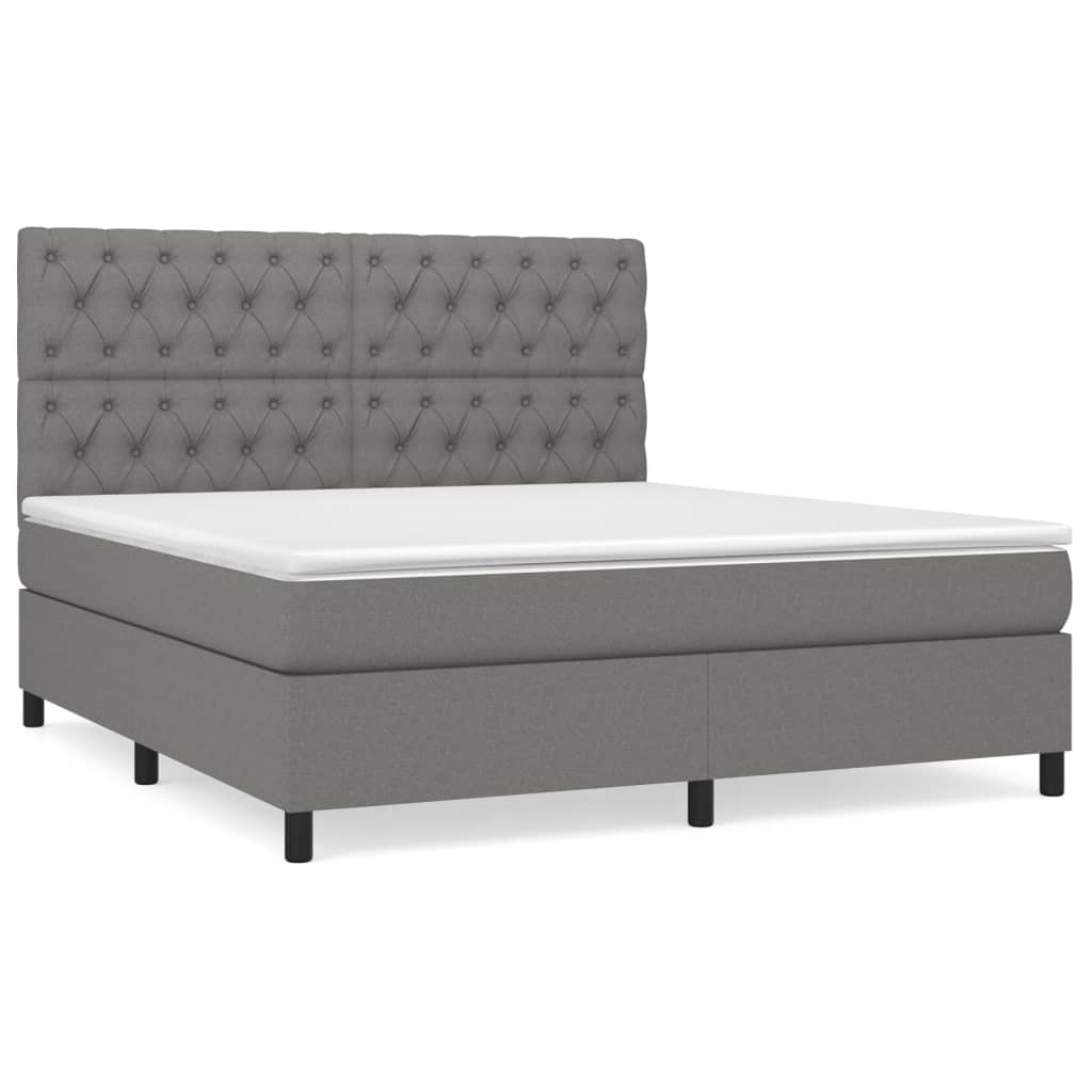 8720845602338_a_en_hd_1 vidaXL Box Spring Bed with Mattress Dark Grey 153x203 cm Queen Size Fabric - Image 2