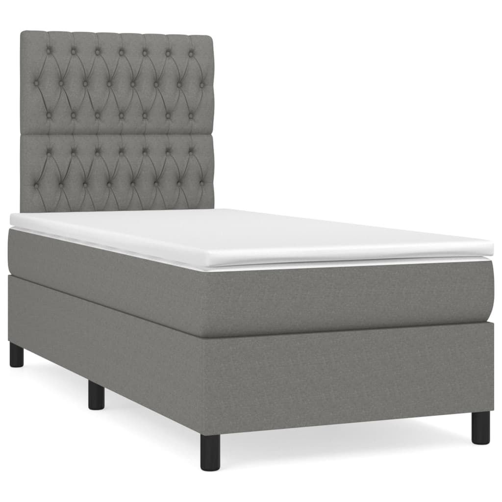 8720845602345_a_en_hd_1 vidaXL Box Spring Bed with Mattress Dark Grey 106x203 cm King Single Size Fabric - Image 2
