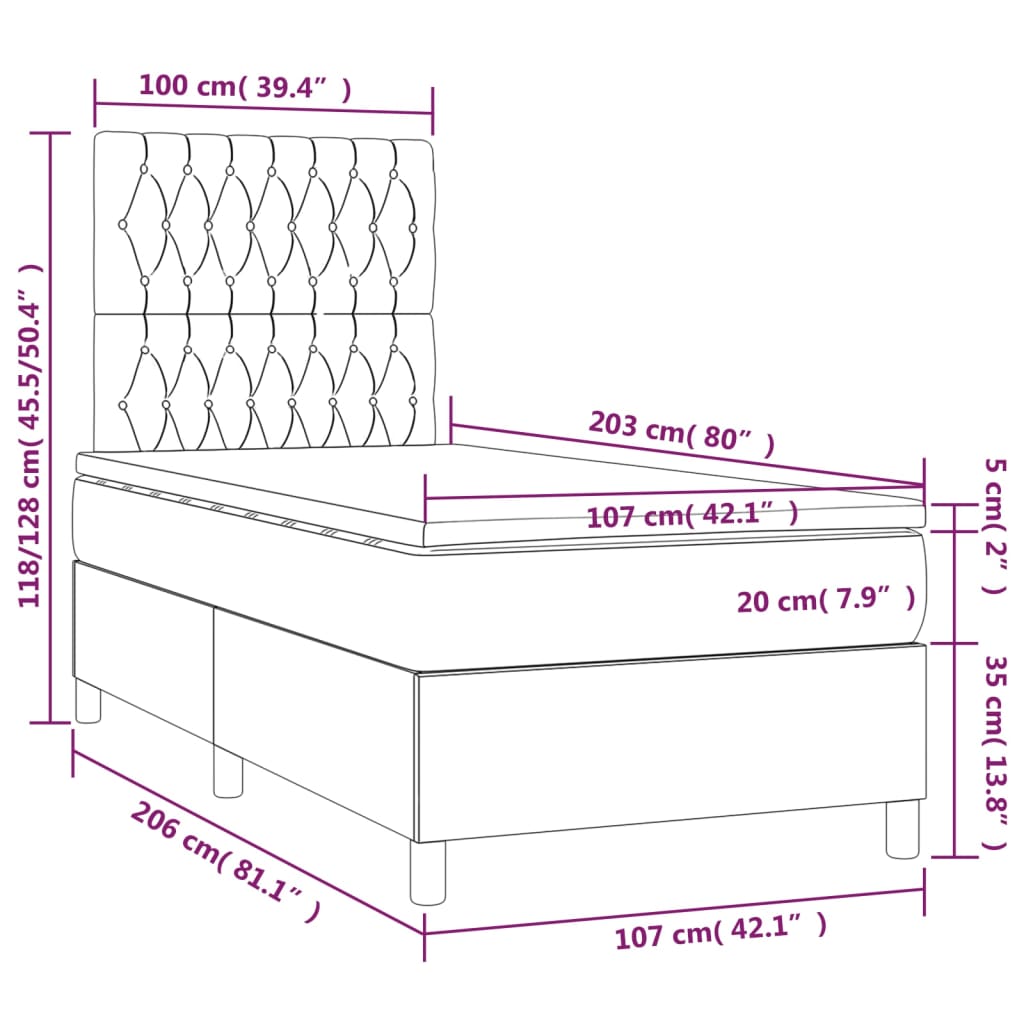 8720845602345_g_en_hd_5 vidaXL Box Spring Bed with Mattress Dark Grey 106x203 cm King Single Size Fabric - Image 7