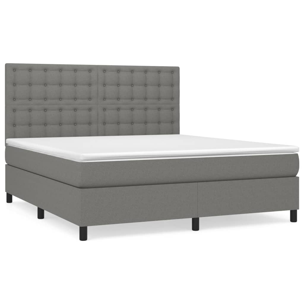 8720845602369_a_en_hd_1 vidaXL Box Spring Bed with Mattress Dark Grey 153x203 cm Queen Size Fabric - Image 2