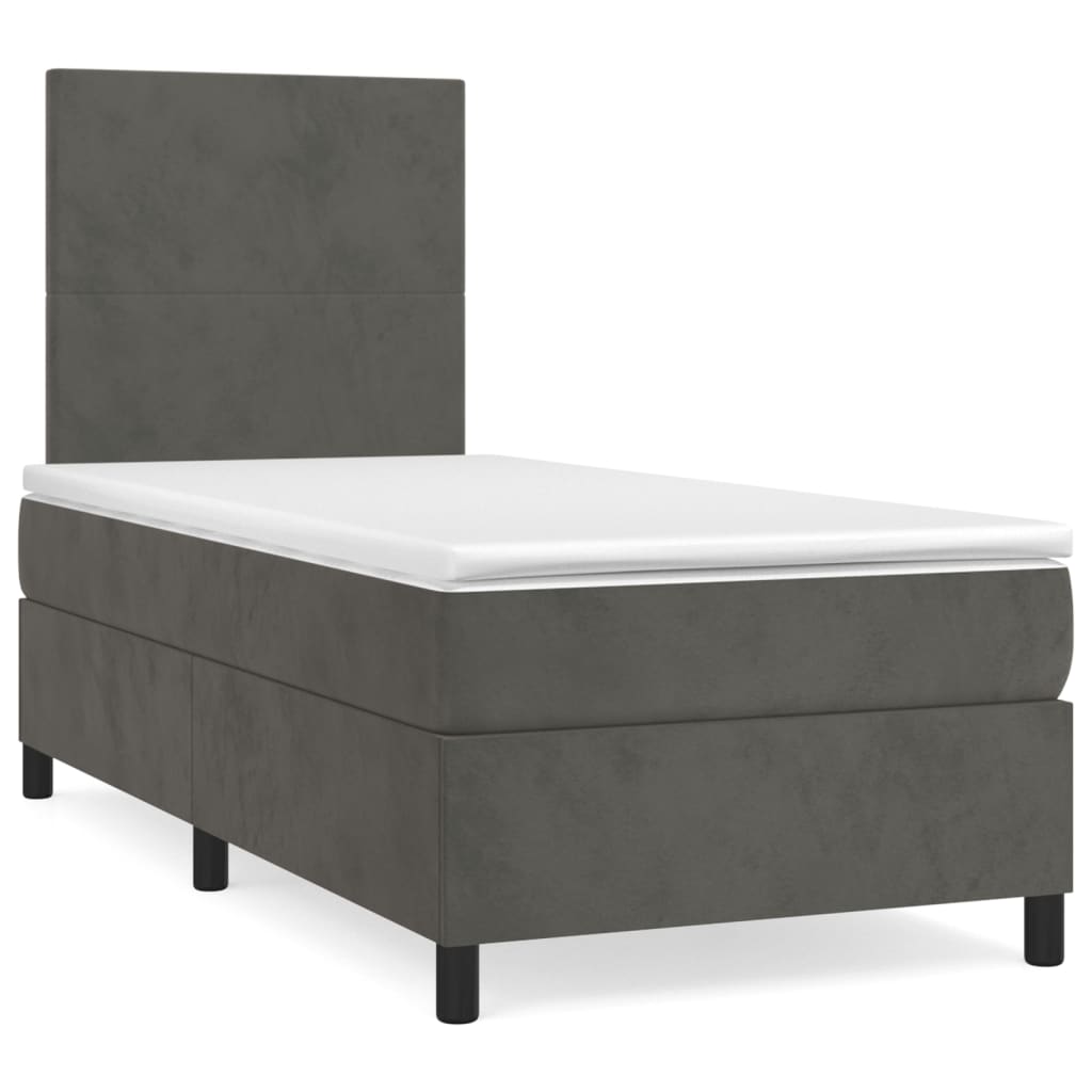 8720845602499_a_en_hd_1 vidaXL Box Spring Bed with Mattress Dark Grey 106x203 cm King Single Size Velvet - Image 2