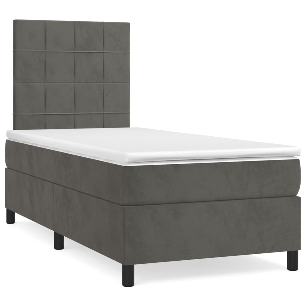 8720845602550_a_en_hd_1 vidaXL Box Spring Bed with Mattress Dark Grey 106x203 cm King Single Size Velvet - Image 2