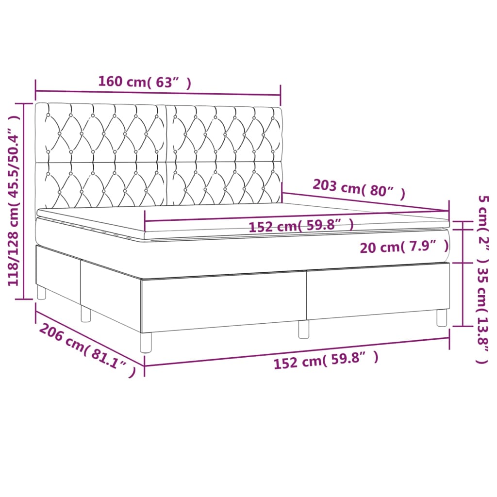 8720845602635_g_en_hd_5 vidaXL Box Spring Bed with Mattress Dark Grey 153x203 cm Queen Size Velvet - Image 7