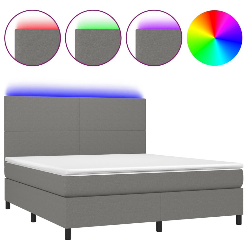 8720845603717_a_en_hd_1 vidaXL Box Spring Bed with Mattress&LED Dark Grey 153x203 cm Queen Size Fabric - Image 2