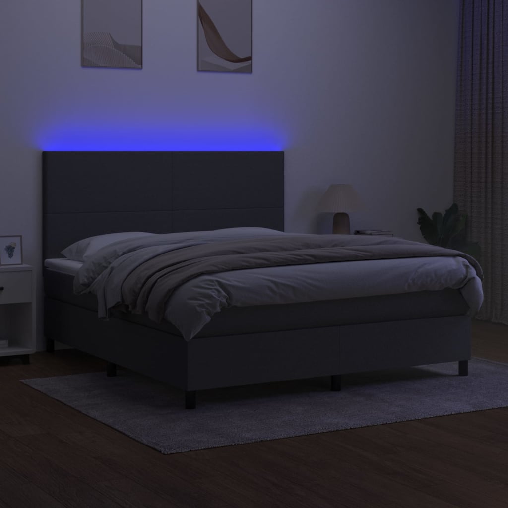 8720845603717_g_en_hd_1 vidaXL Box Spring Bed with Mattress&LED Dark Grey 153x203 cm Queen Size Fabric - Image 3