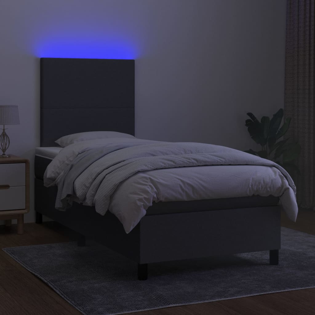 8720845603724_g_en_hd_1 vidaXL Box Spring Bed with Mattress&LED Dark Grey 106x203 cm King Single Size Fabric - Image 3