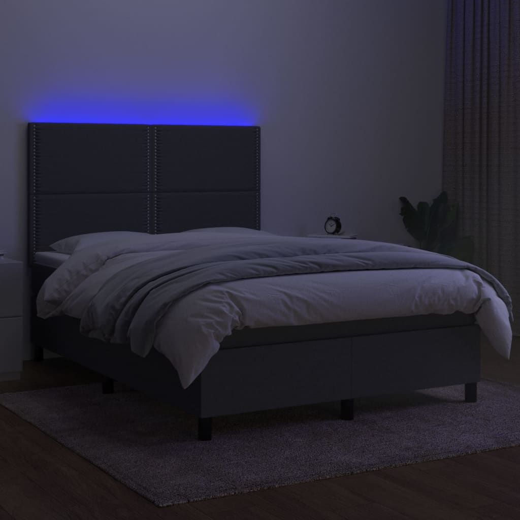 8720845603731_g_en_hd_1 vidaXL Box Spring Bed with Mattress&LED Dark Grey 137x187 cm Double Size Fabric - Image 3