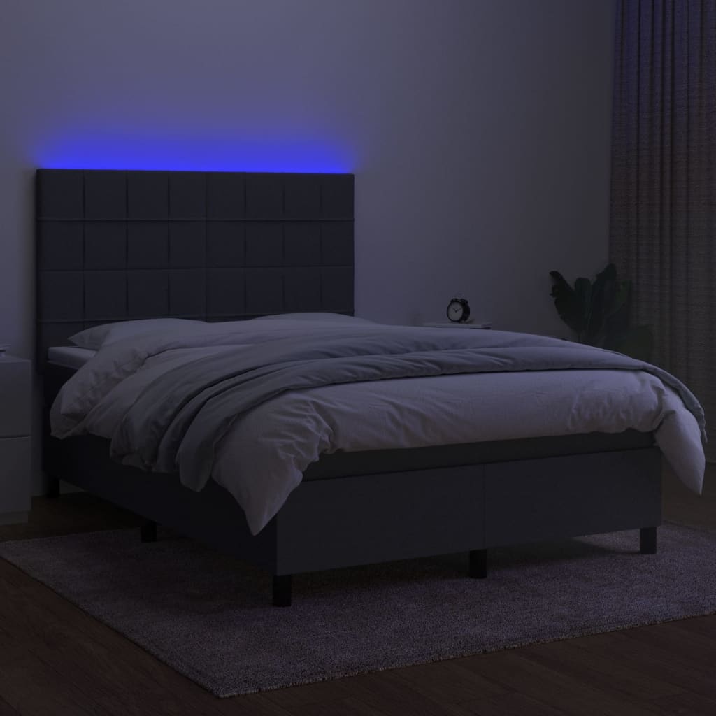 8720845603762_g_en_hd_1 vidaXL Box Spring Bed with Mattress&LED Dark Grey 137x187 cm Double Size Fabric - Image 3