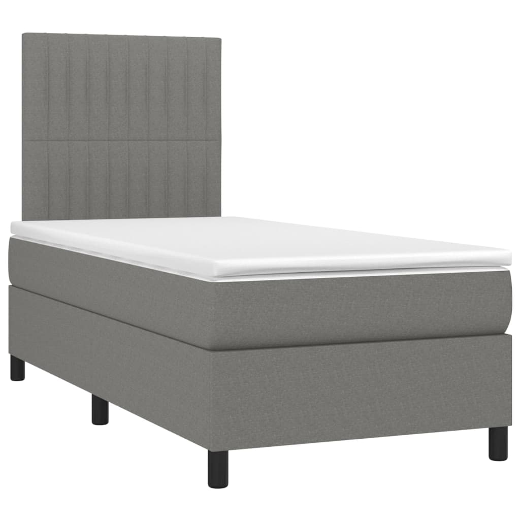 8720845603847_g_en_hd_2 vidaXL Box Spring Bed with Mattress&LED Dark Grey 106x203 cm King Single Size Fabric - Image 4