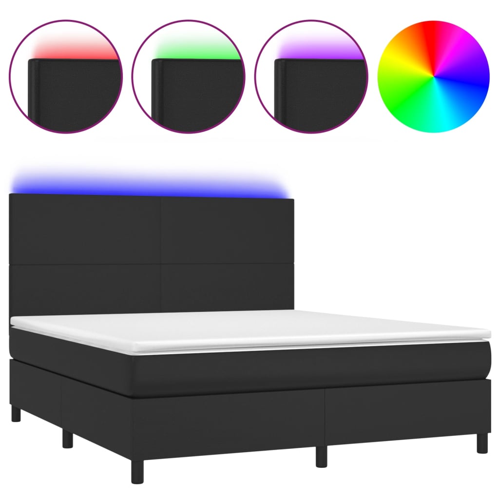 8720845603922_a_en_hd_1 vidaXL Box Spring Bed with Mattress&LED Black 153x203 cm Queen Size Faux Leather - Image 2