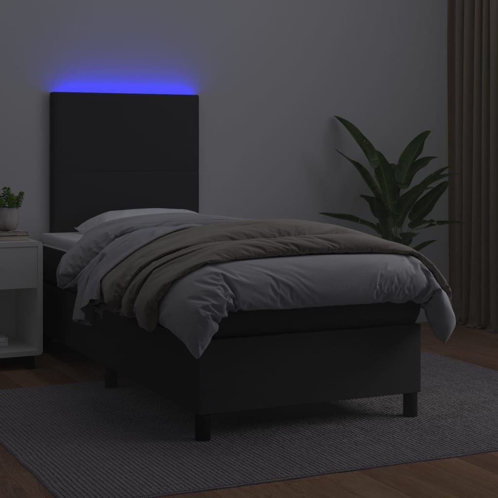 8720845603939_g_en_hd_1 vidaXL Box Spring Bed with Mattress&LED Black 106x203 cm King Single Size Faux Leather - Image 3