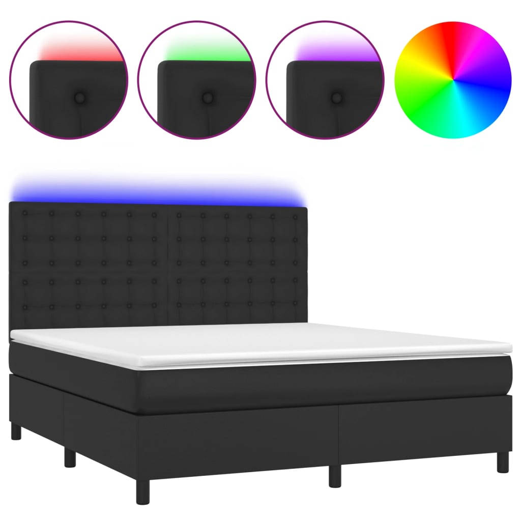 8720845603984_a_en_hd_1 vidaXL Box Spring Bed with Mattress&LED Black 153x203 cm Queen Size Faux Leather - Image 2