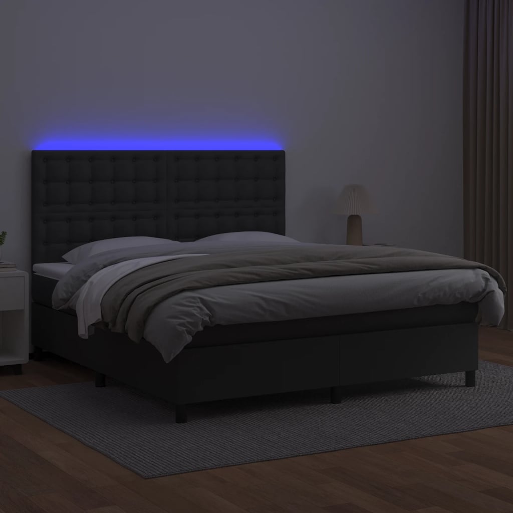 8720845603984_g_en_hd_1 vidaXL Box Spring Bed with Mattress&LED Black 153x203 cm Queen Size Faux Leather - Image 3