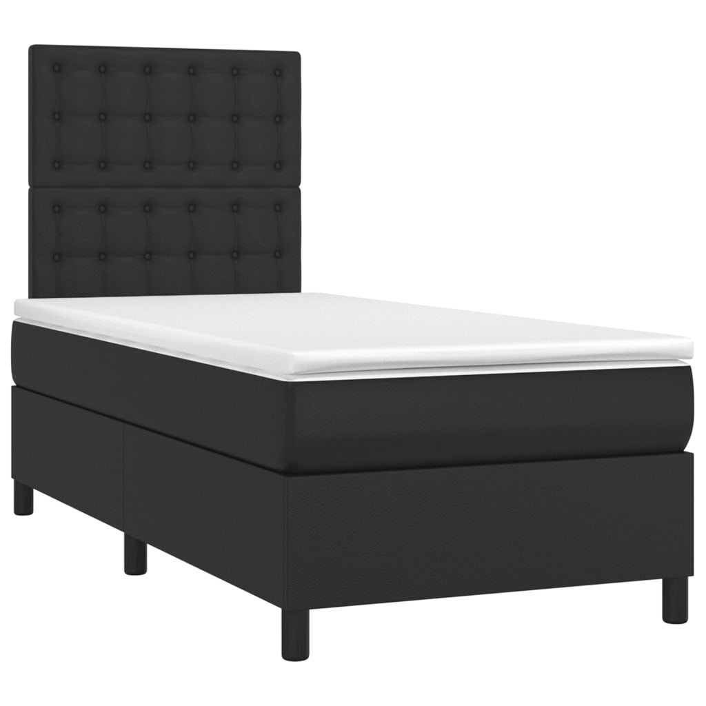 8720845603991_g_en_hd_2 vidaXL Box Spring Bed with Mattress&LED Black 106x203 cm King Single Size Faux Leather - Image 4