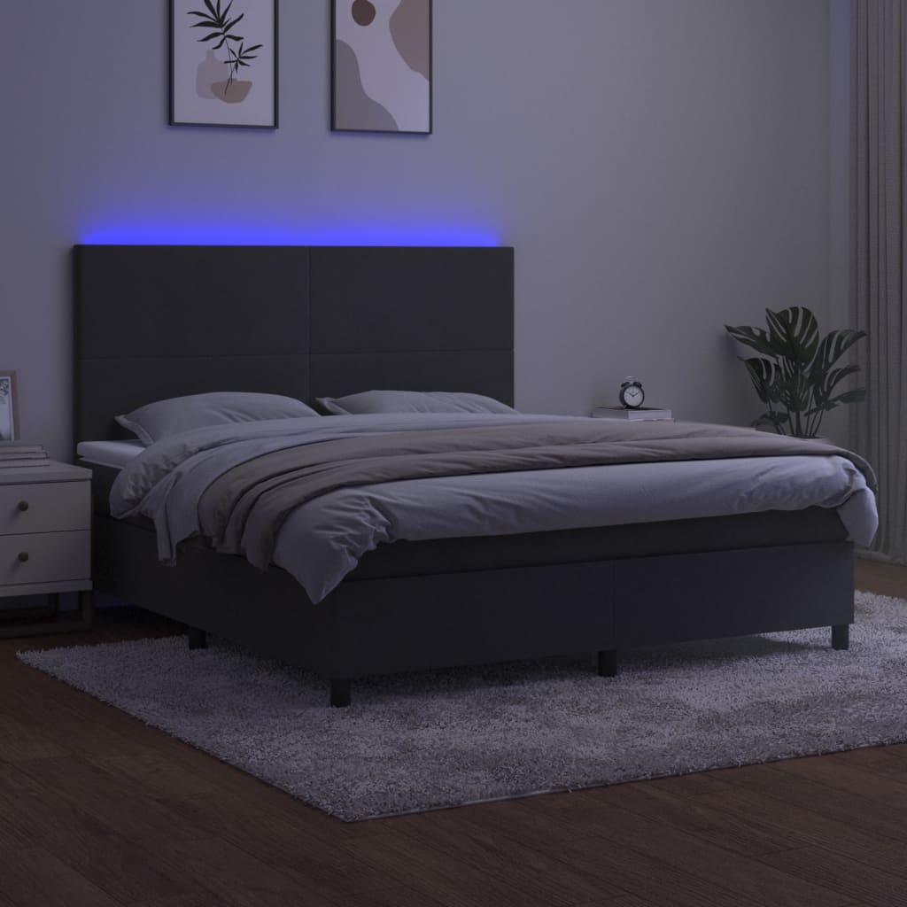 8720845604011_g_en_hd_1 vidaXL Box Spring Bed with Mattress&LED Dark Grey 153x203 cm Queen Size Velvet - Image 3