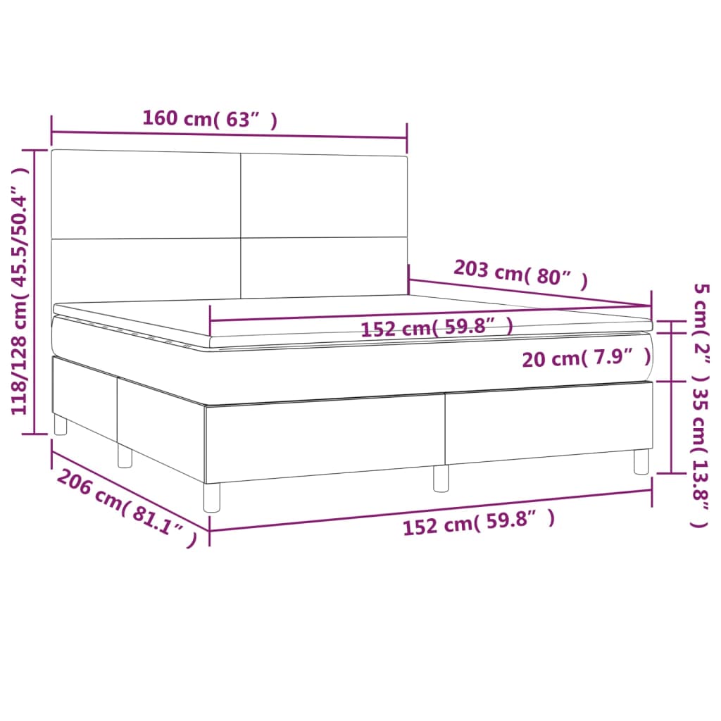 8720845604011_g_en_hd_6 vidaXL Box Spring Bed with Mattress&LED Dark Grey 153x203 cm Queen Size Velvet - Image 8