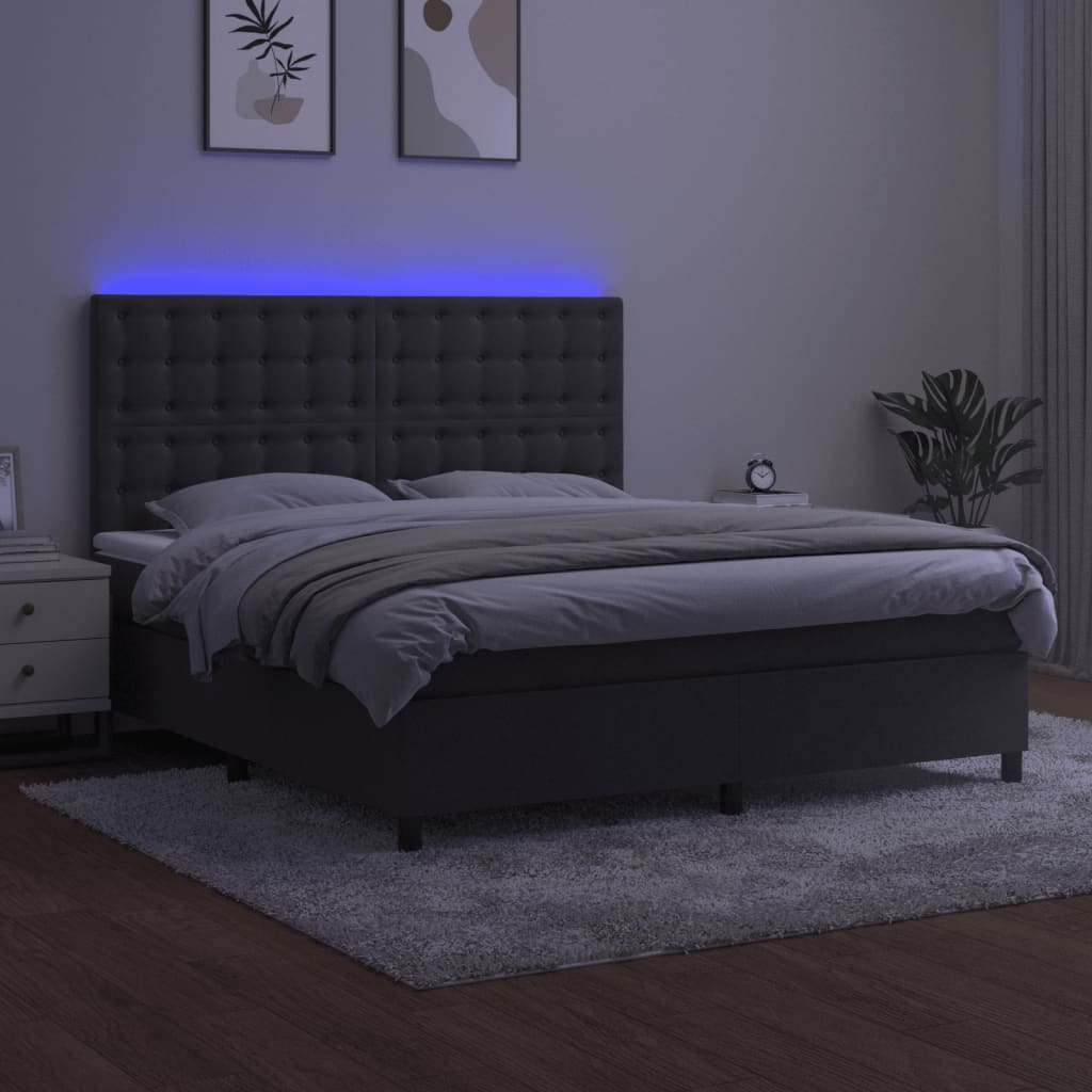 8720845604196_g_en_hd_1 vidaXL Box Spring Bed with Mattress&LED Dark Grey 153x203 cm Queen Size Velvet - Image 3