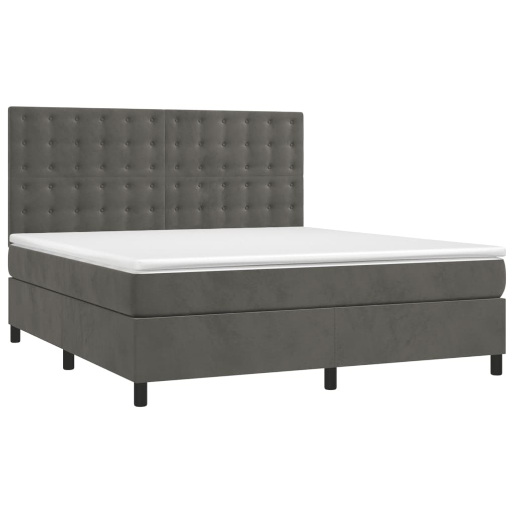 8720845604196_g_en_hd_2 vidaXL Box Spring Bed with Mattress&LED Dark Grey 153x203 cm Queen Size Velvet - Image 4