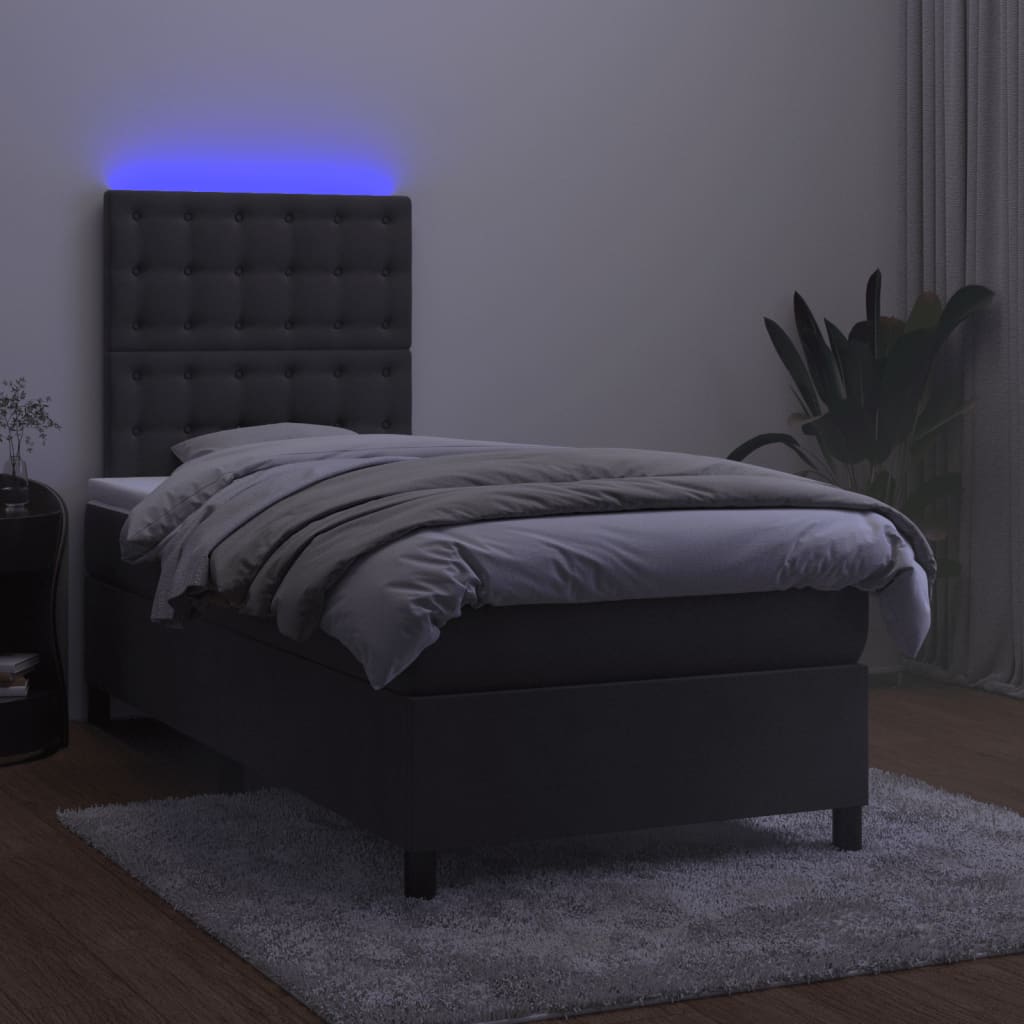 8720845604202_g_en_hd_1 vidaXL Box Spring Bed with Mattress&LED Dark Grey 106x203 cm King Single Size Velvet - Image 3
