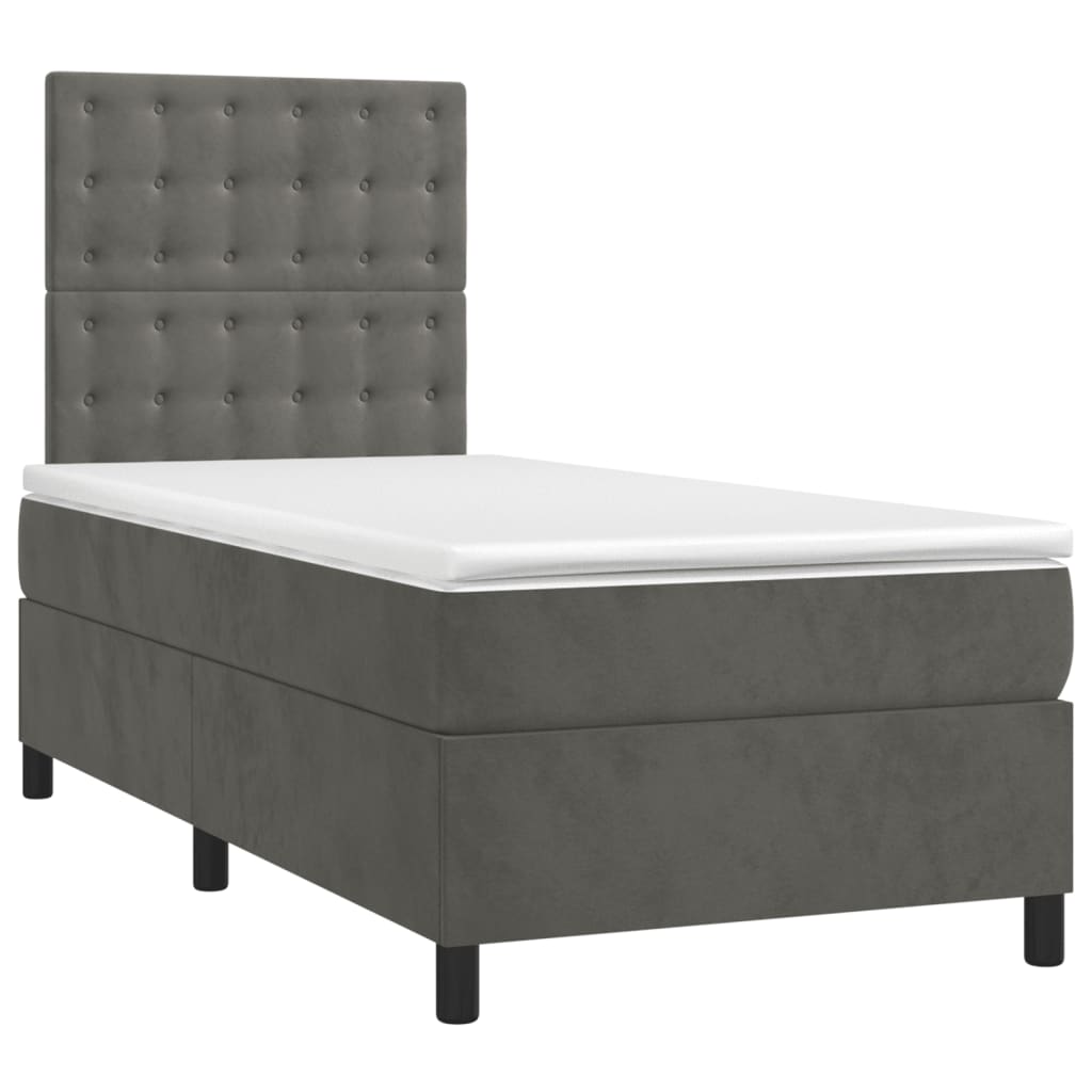 8720845604202_g_en_hd_2 vidaXL Box Spring Bed with Mattress&LED Dark Grey 106x203 cm King Single Size Velvet - Image 4