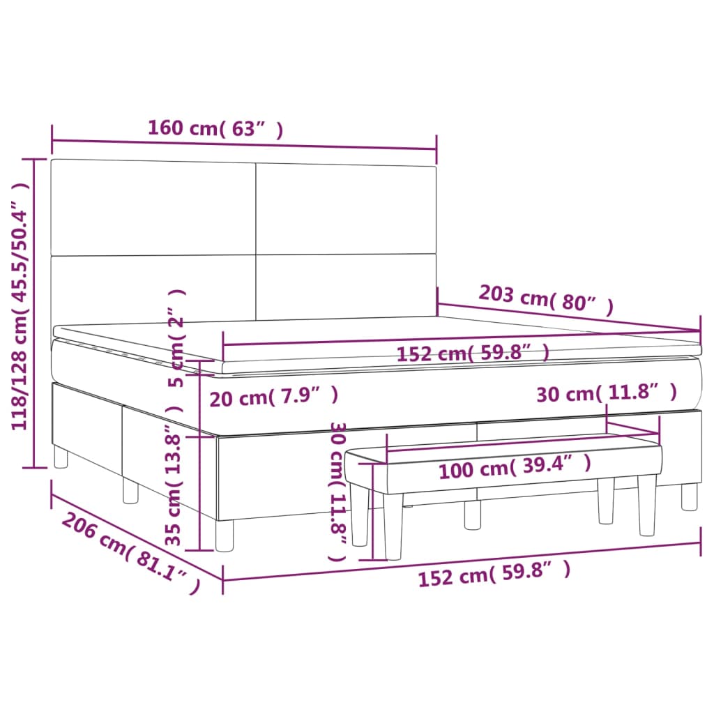 8720845605032_g_en_hd_6 vidaXL Box Spring Bed with Mattress Dark Grey 153x203 cm Queen Size Velvet - Image 8