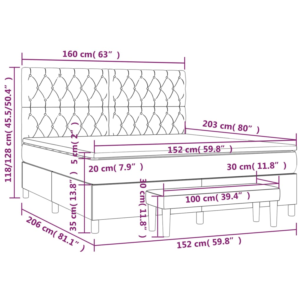 8720845605186_g_en_hd_6 vidaXL Box Spring Bed with Mattress Dark Grey 153x203 cm Queen Size Velvet - Image 8