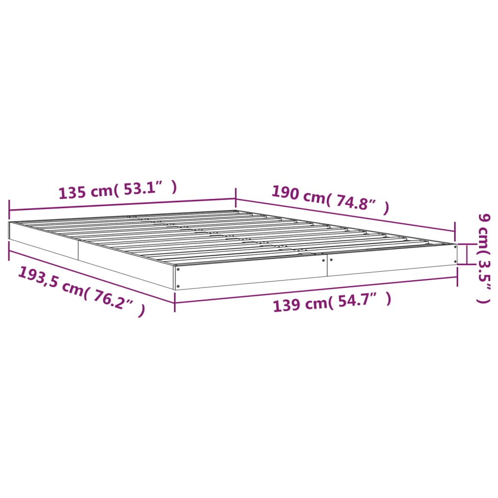 8720845639945_g_en_hd_6 vidaXL Bed Frame without Mattress 135x190 cm Solid Wood Pine - Image 8