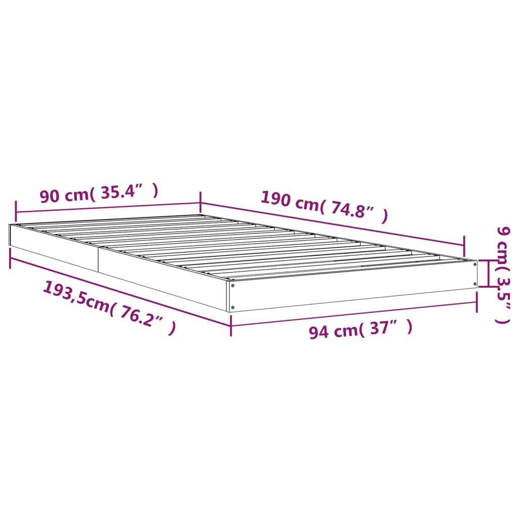 8720845640040_g_en_hd_6 vidaXL Bed Frame without Mattress 90x190 cm Solid Wood Pine - Image 8