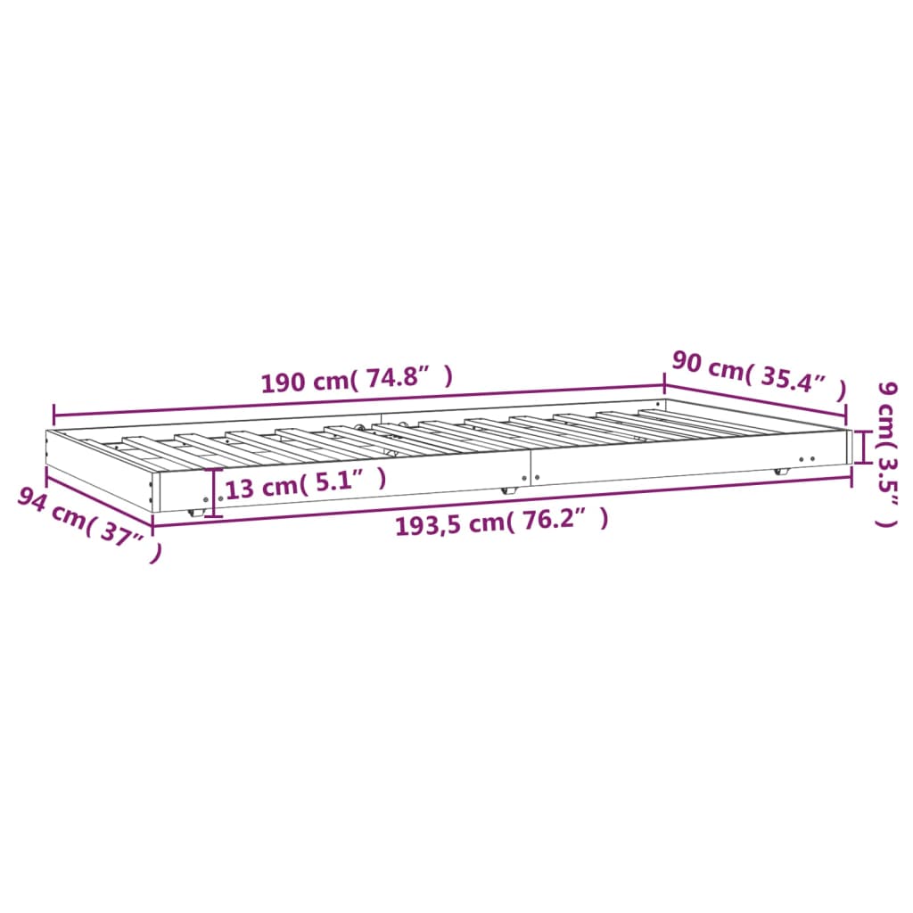 8720845640293_g_en_hd_7 vidaXL Bed Frame without Mattress 90x190 cm Solid Wood Pine - Image 9