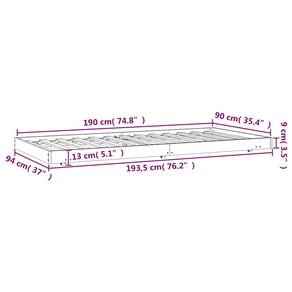 8720845640309_g_en_hd_7 vidaXL Bed Frame without Mattress White 90x190 cm Solid Wood Pine - Image 9