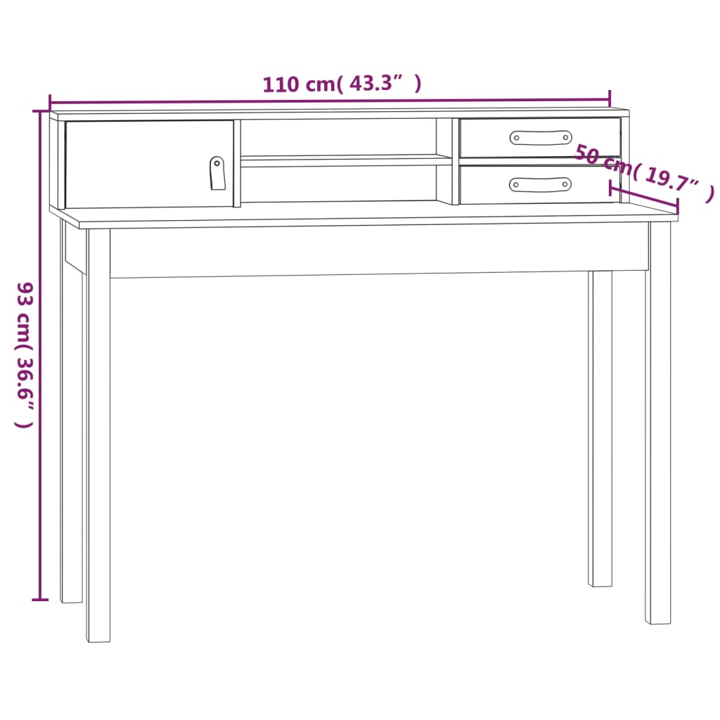 8720845640545_g_en_hd_7 vidaXL Desk 110x50x93 cm Solid Wood Pine - Image 10