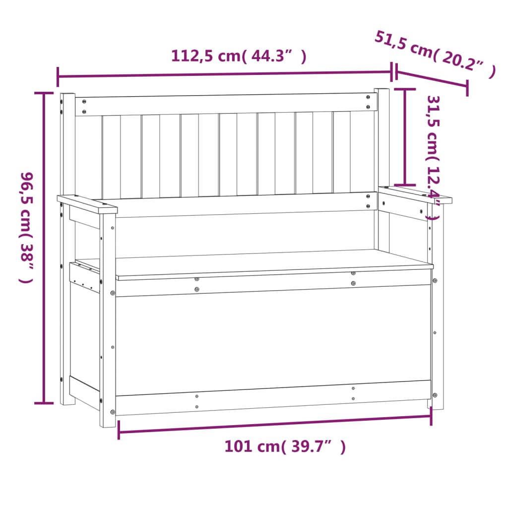 8720845640842_g_en_hd_7 vidaXL Bench 112.5x51.5x96.5 cm Solid Wood Pine - Image 9