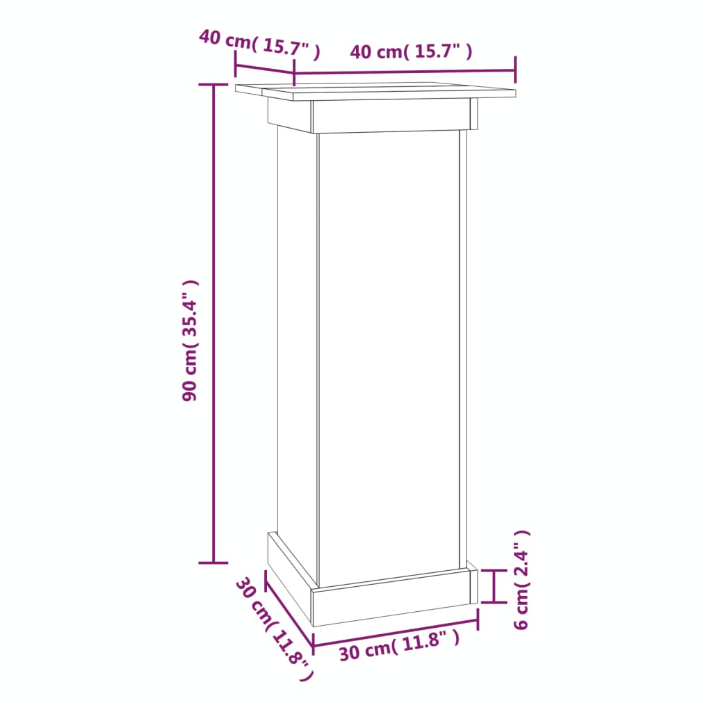 8720845641603_g_en_hd_6 vidaXL Flower Stand White 40x40x90 cm Solid Wood Pine - Image 8
