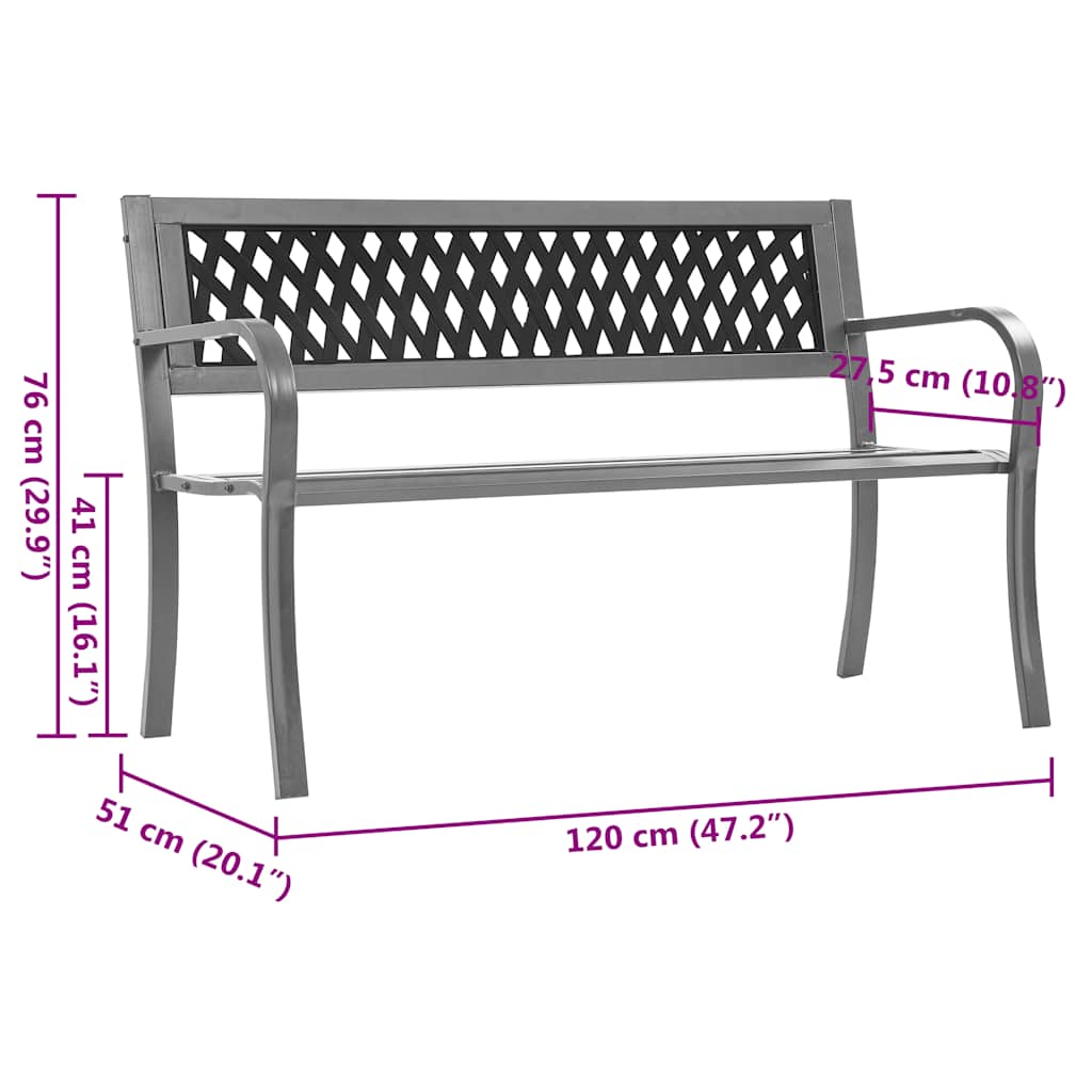 8720845642495_g_en_hd_7 vidaXL Garden Bench Black 120 cm Steel - Image 8