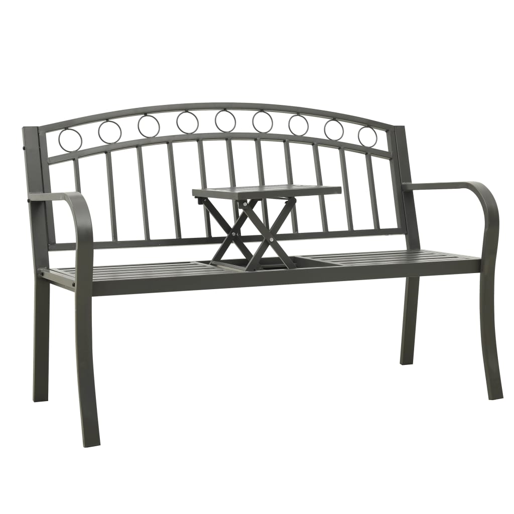 8720845642525_a_en_hd_1 vidaXL Garden Bench with Table Grey 120 cm Steel - Image 1