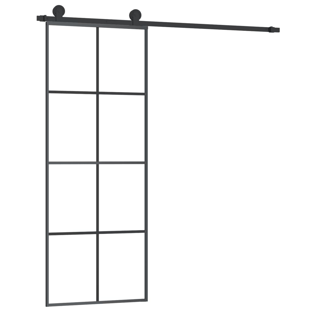 8720845648183_a_en_hd_1 vidaXL Sliding Door with Hardware Set 76x205 cm ESG Glass&Aluminium - Image 2