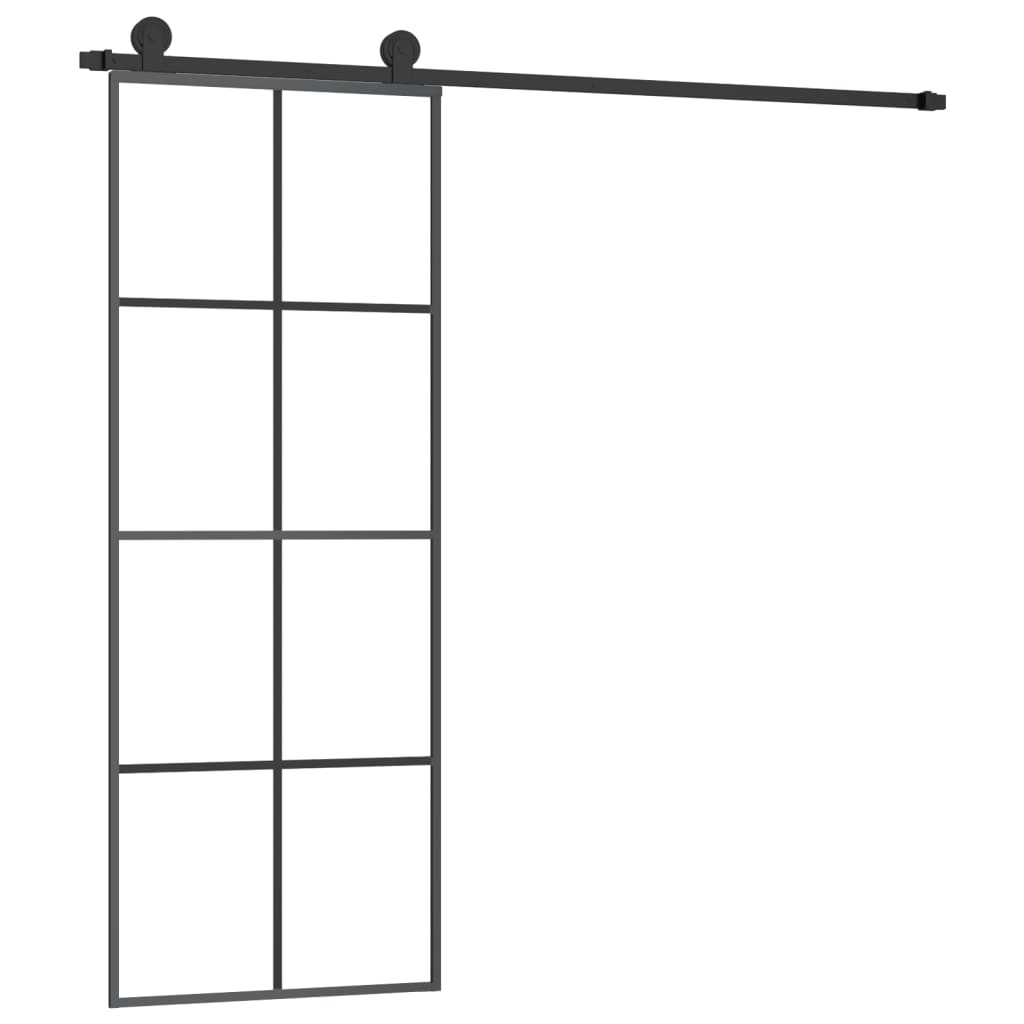8720845648190_a_en_hd_1 vidaXL Sliding Door with Hardware Set 76x205 cm ESG Glass&Aluminium - Image 2