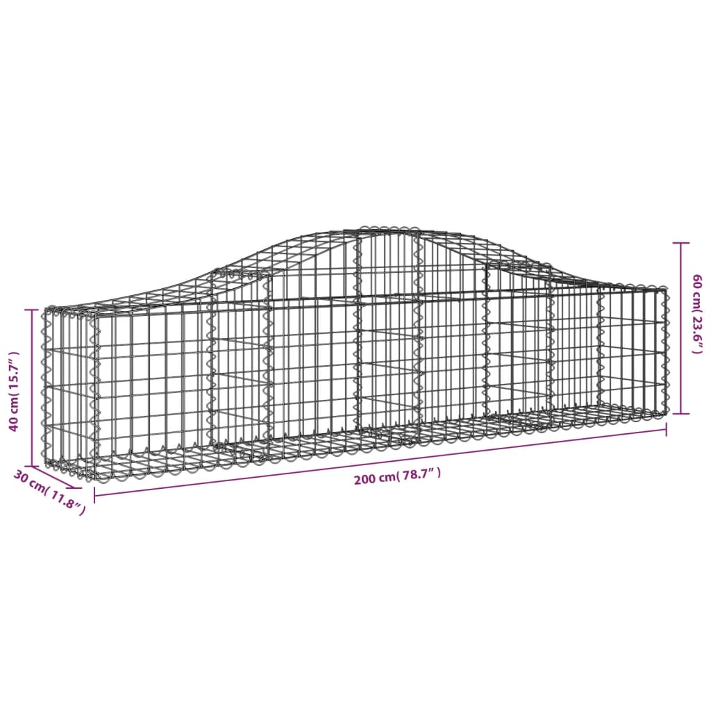 8720845650452_g_en_hd_3 vidaXL Arched Gabion Basket 200x30x40/60 cm Galvanised Iron - Image 5