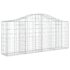 vidaXL Arched Gabion Basket 200x30x80/100 cm Galvanised Iron - Image 2
