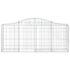 vidaXL Arched Gabion Basket 200x30x80/100 cm Galvanised Iron - Image 3