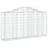 vidaXL Arched Gabion Basket 200x30x100/120 cm Galvanised Iron - Image 2