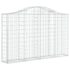 vidaXL Arched Gabion Basket 200x30x120/140 cm Galvanised Iron - Image 2